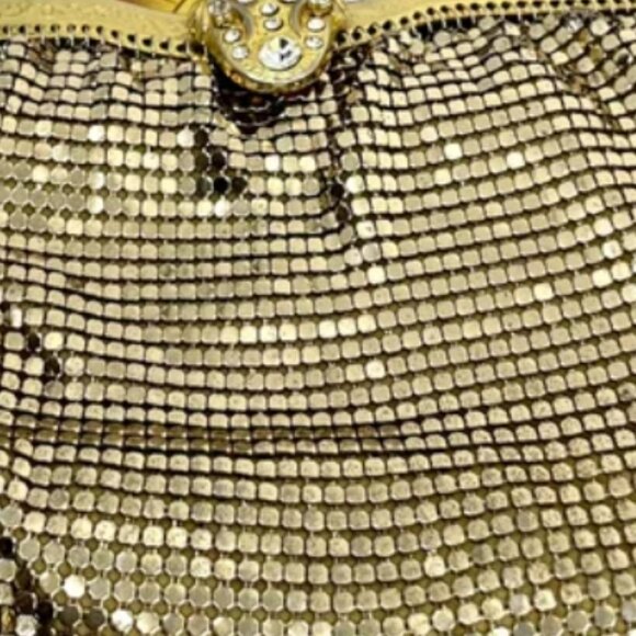 1950s Mesh Gold-tone Metal Evening Bag Rhinestone Clasp, Vintage - Picture 15 of 15